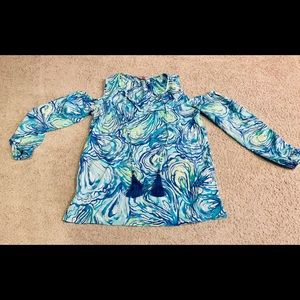 Lilly Pulitzer oyster blue shirt top XS